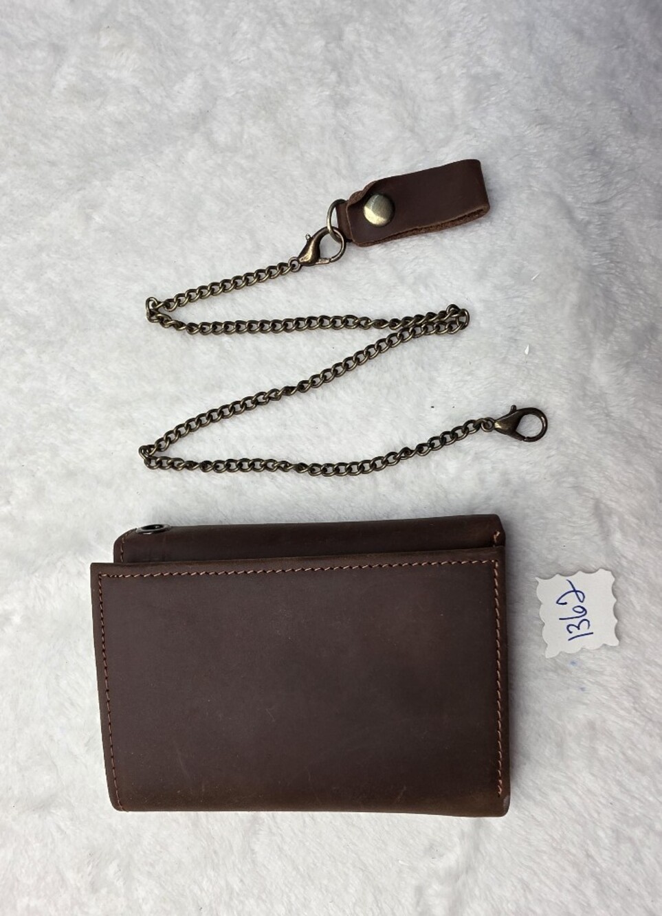 Men's Brown Leather Chain Wallet -